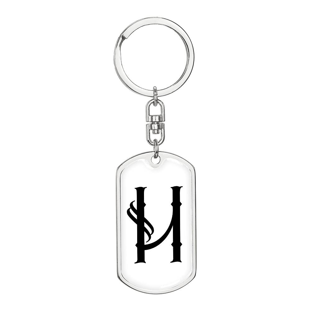 Initial H v001-14 - Luxury Dog Tag Keychain