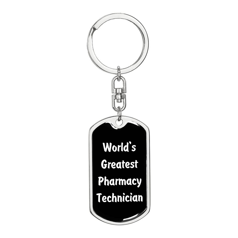 World's Greatest Pharmacy Technician v3 - Luxury Dog Tag Keychain