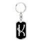 Initial K v001-13 - Luxury Dog Tag Keychain