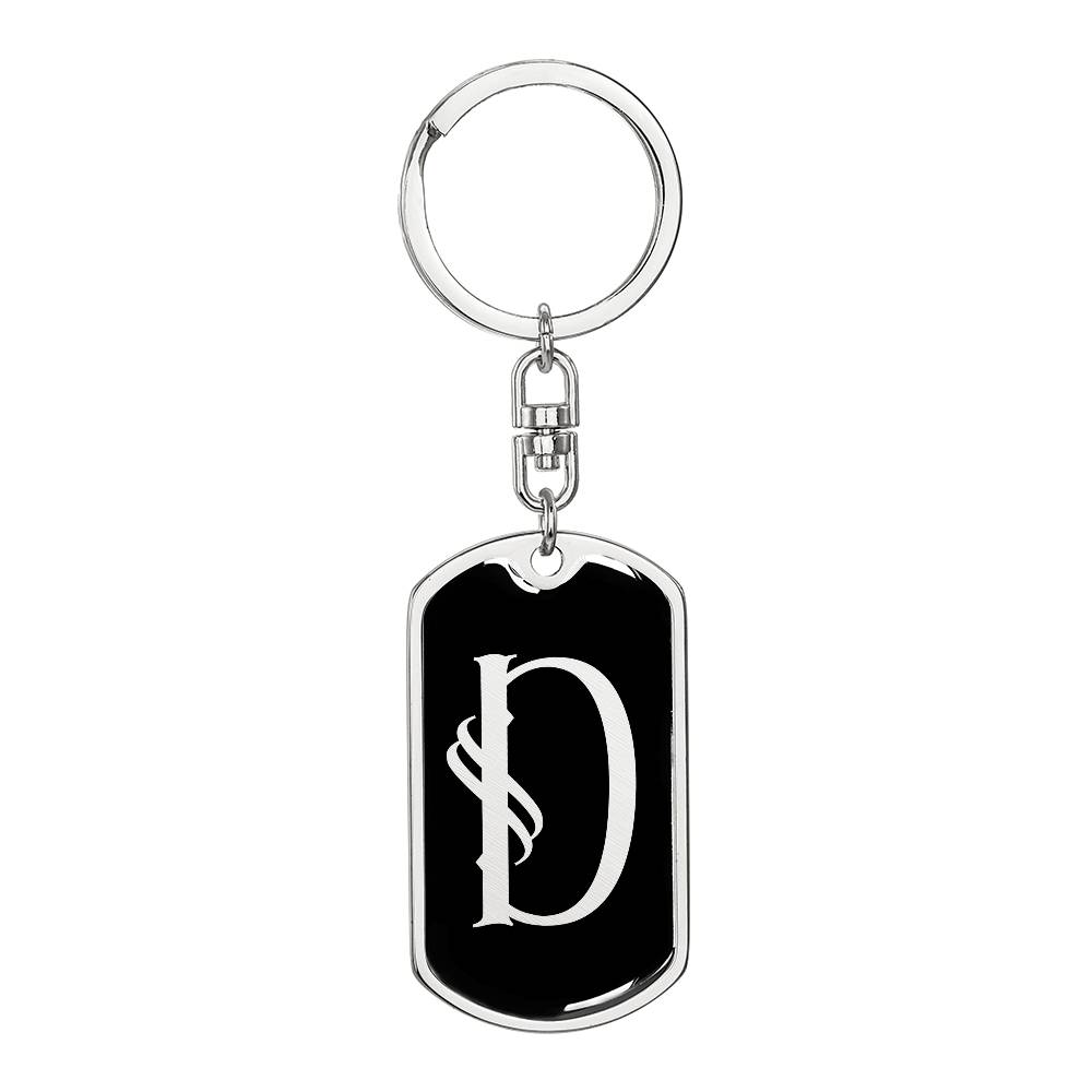 Initial D v001-12 - Luxury Dog Tag Keychain