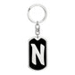 Initial N v2b - Luxury Dog Tag Keychain