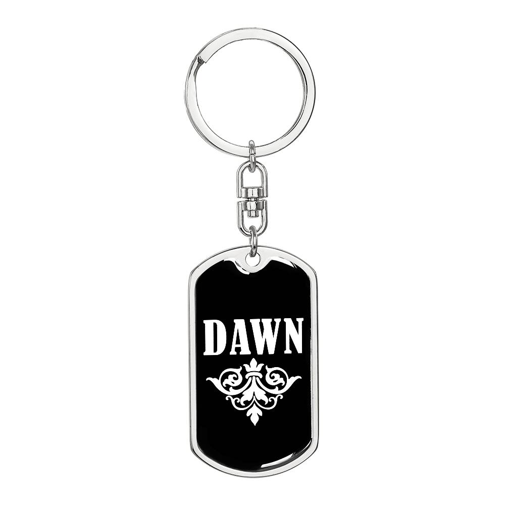 Dawn v03a - Luxury Dog Tag Keychain