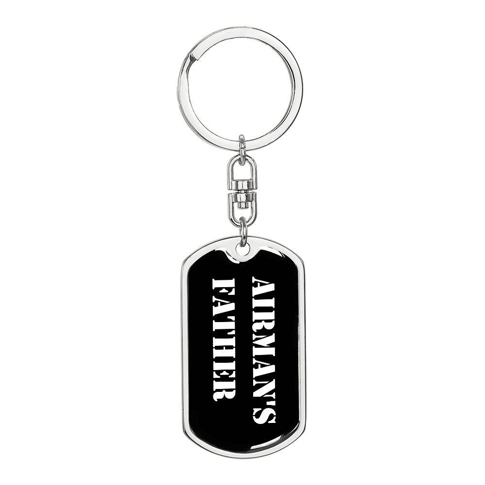 Airman's Father v3 - Luxury Dog Tag Keychain