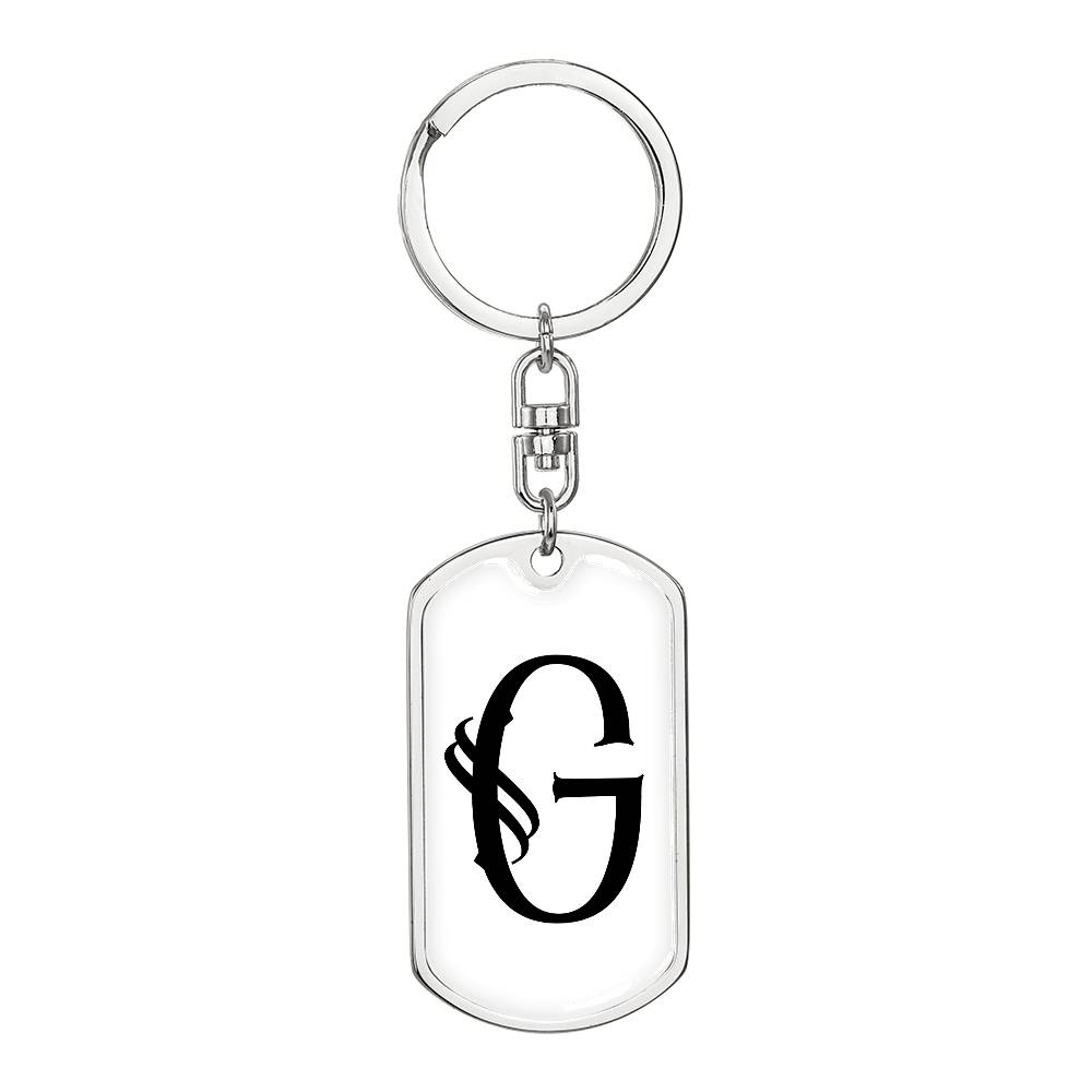 Initial G v001-14 - Luxury Dog Tag Keychain