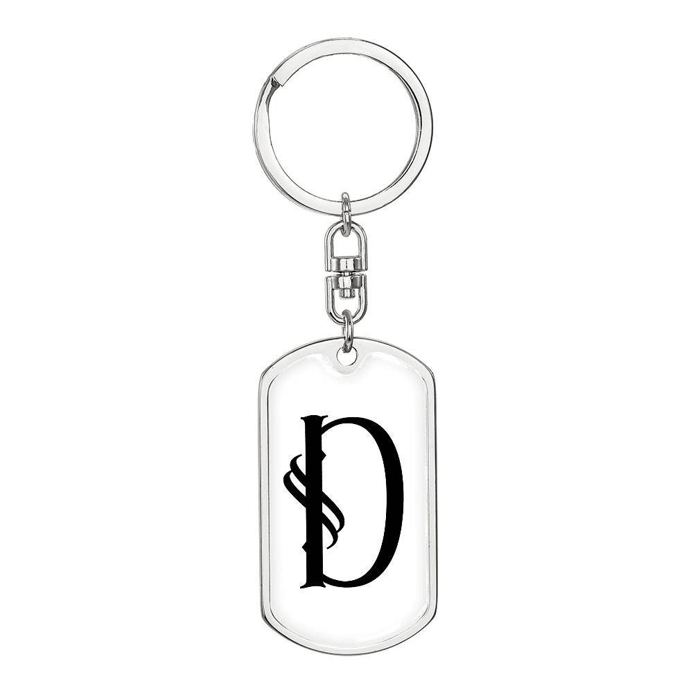 Initial D v001-14 - Luxury Dog Tag Keychain
