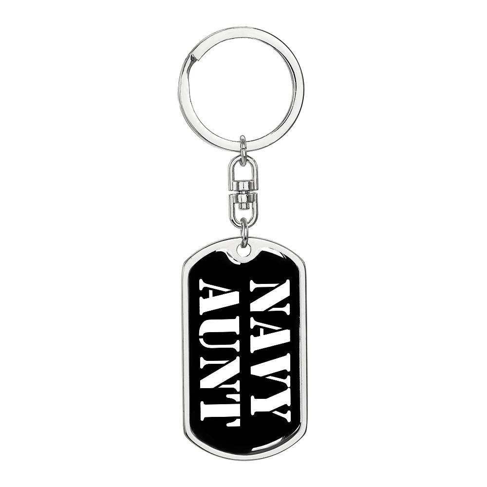 Navy Aunt v3 - Luxury Dog Tag Keychain