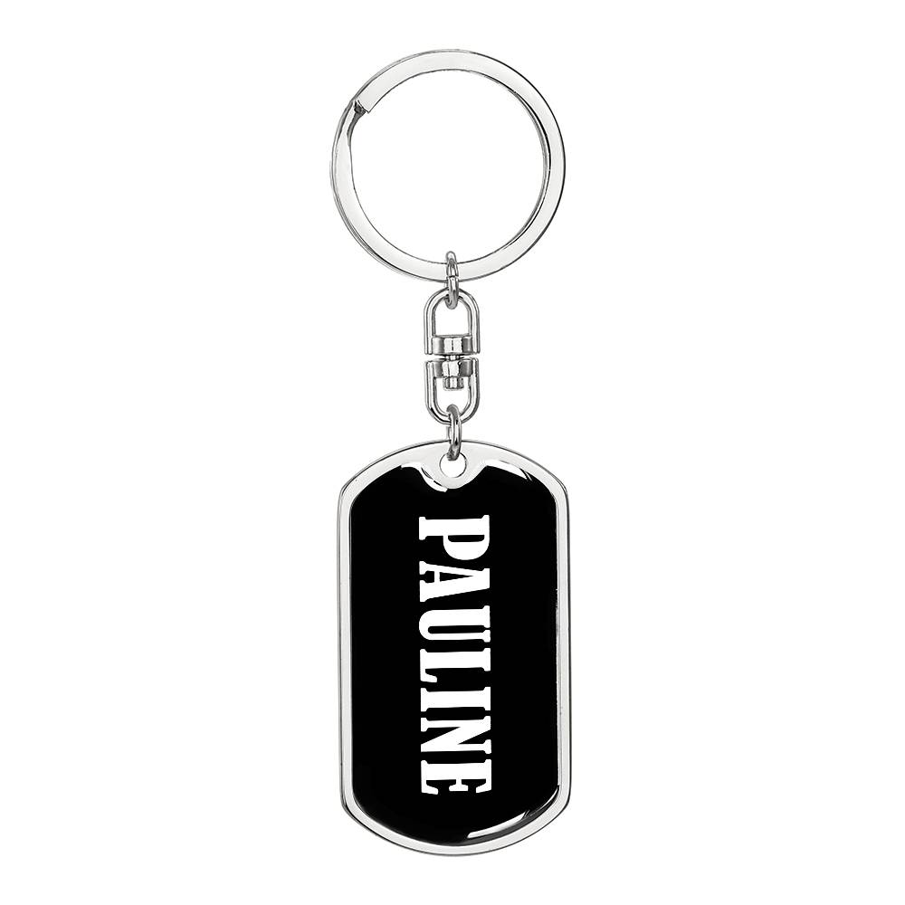 Pauline v01w - Luxury Dog Tag Keychain
