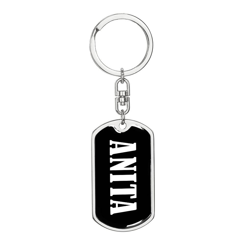 Anita v01w - Luxury Dog Tag Keychain