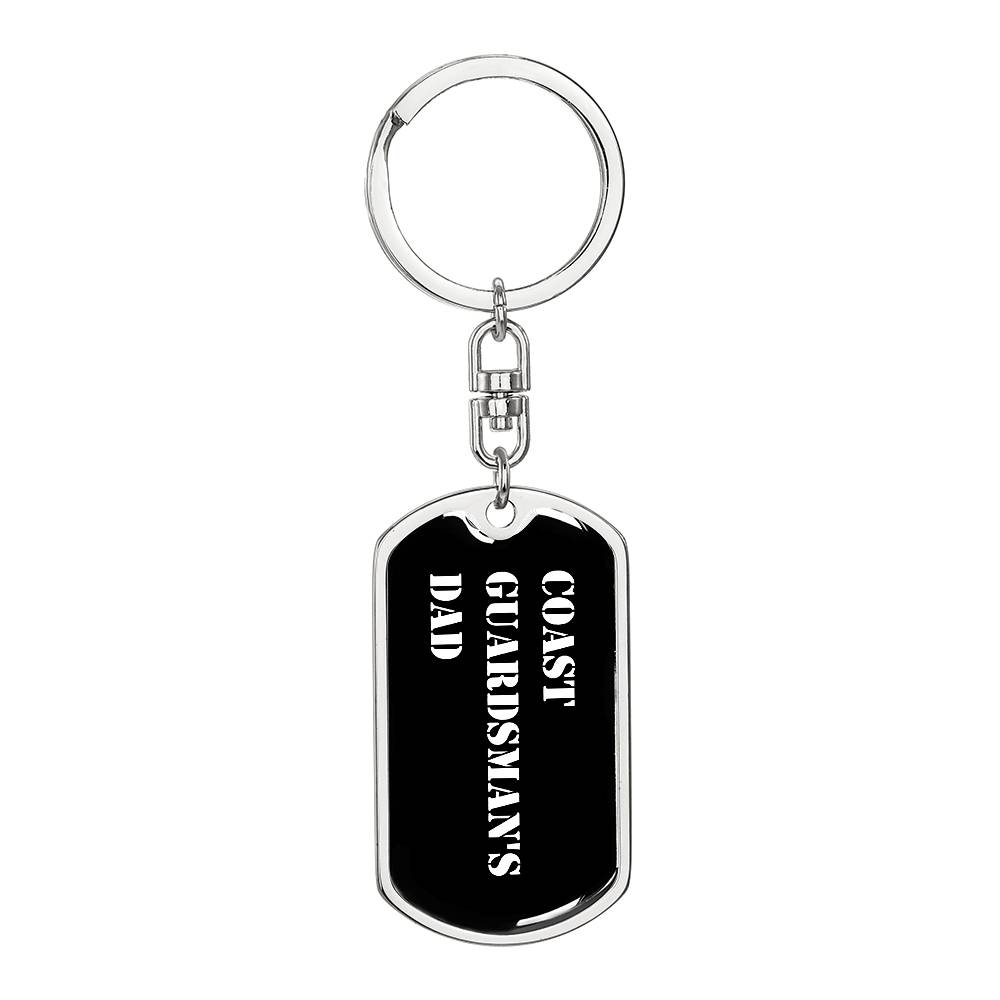 Coast Guardsman's Dad v3 - Luxury Dog Tag Keychain