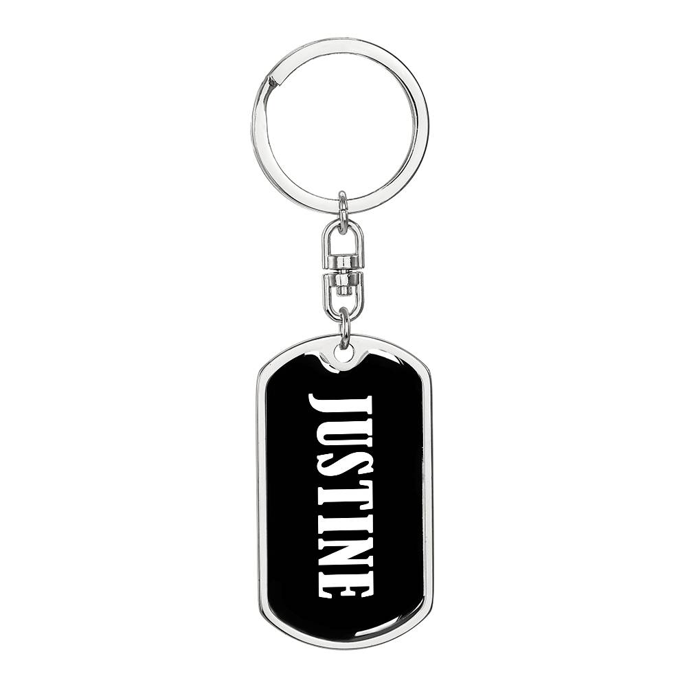 Justine v03 - Luxury Dog Tag Keychain