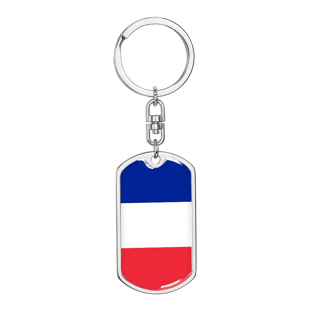 French Flag - Luxury Dog Tag Keychain