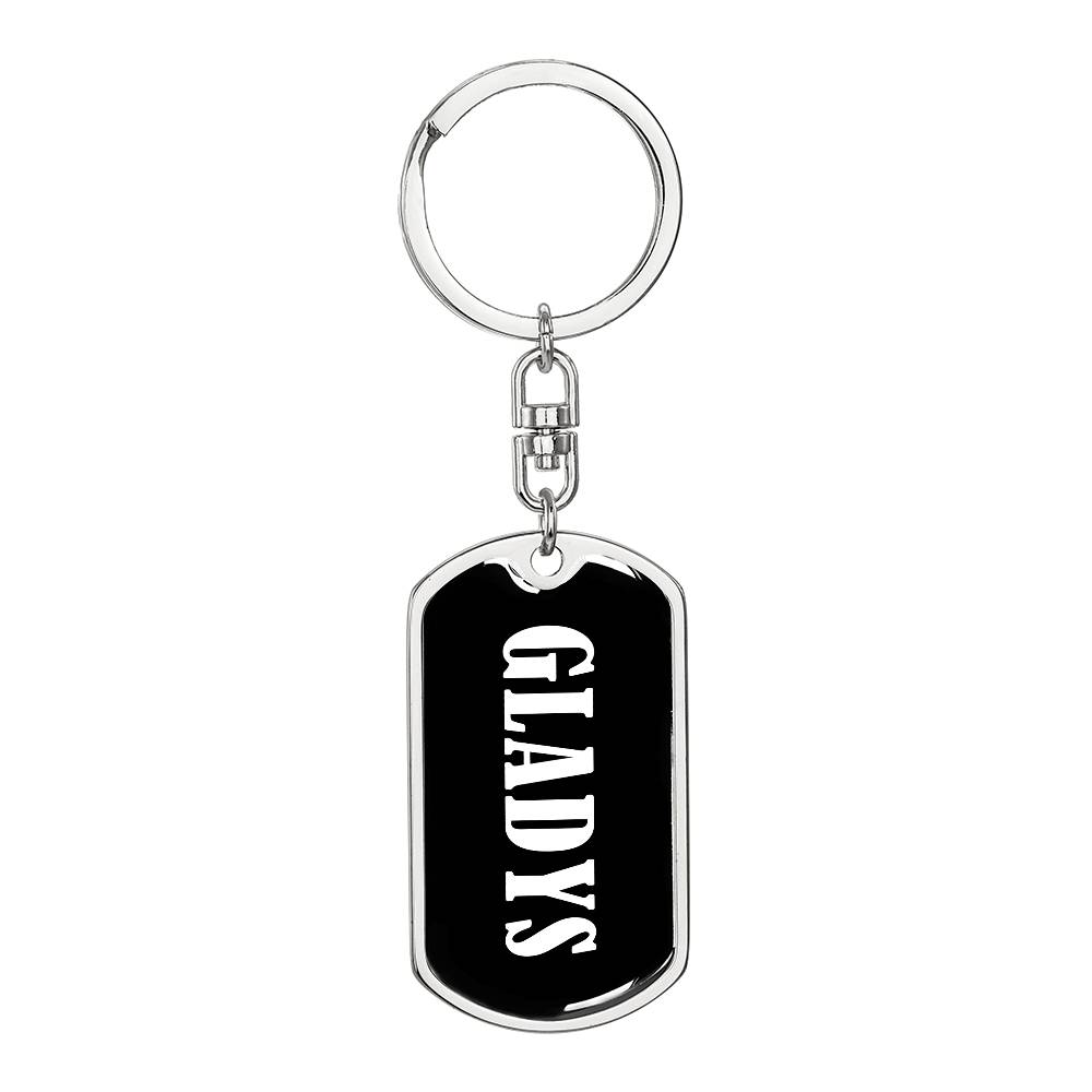 Gladys v01w - Luxury Dog Tag Keychain