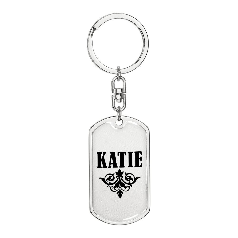 Katie v01a - Luxury Dog Tag Keychain