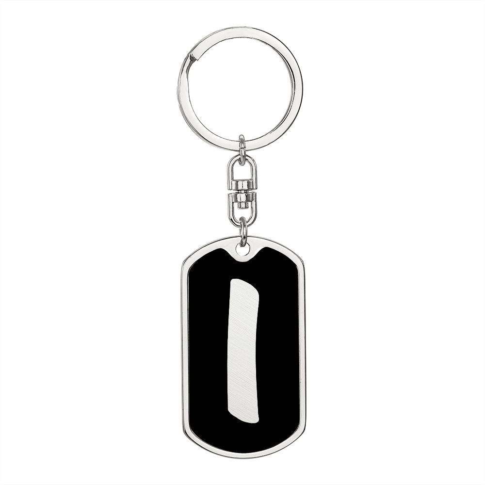 Initial I v2b - Luxury Dog Tag Keychain