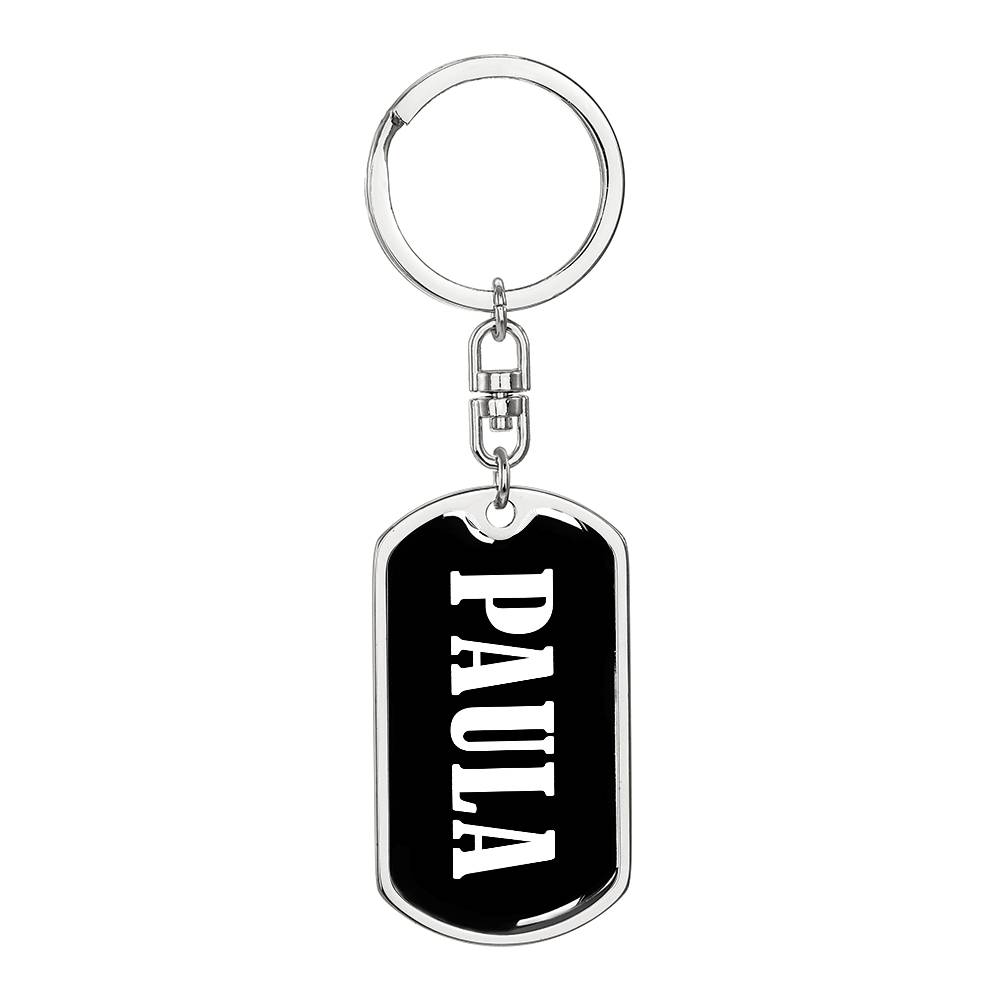 Paula v01w - Luxury Dog Tag Keychain