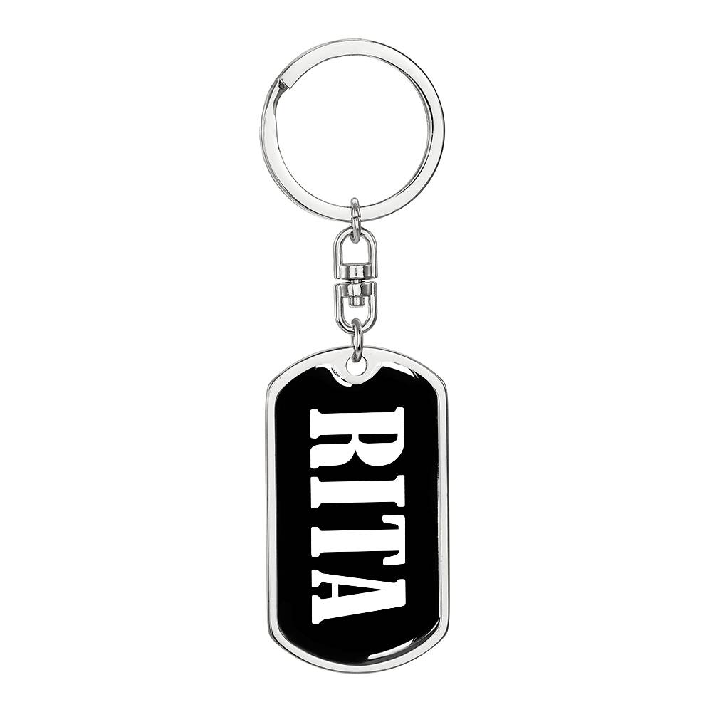 Rita v01w - Luxury Dog Tag Keychain