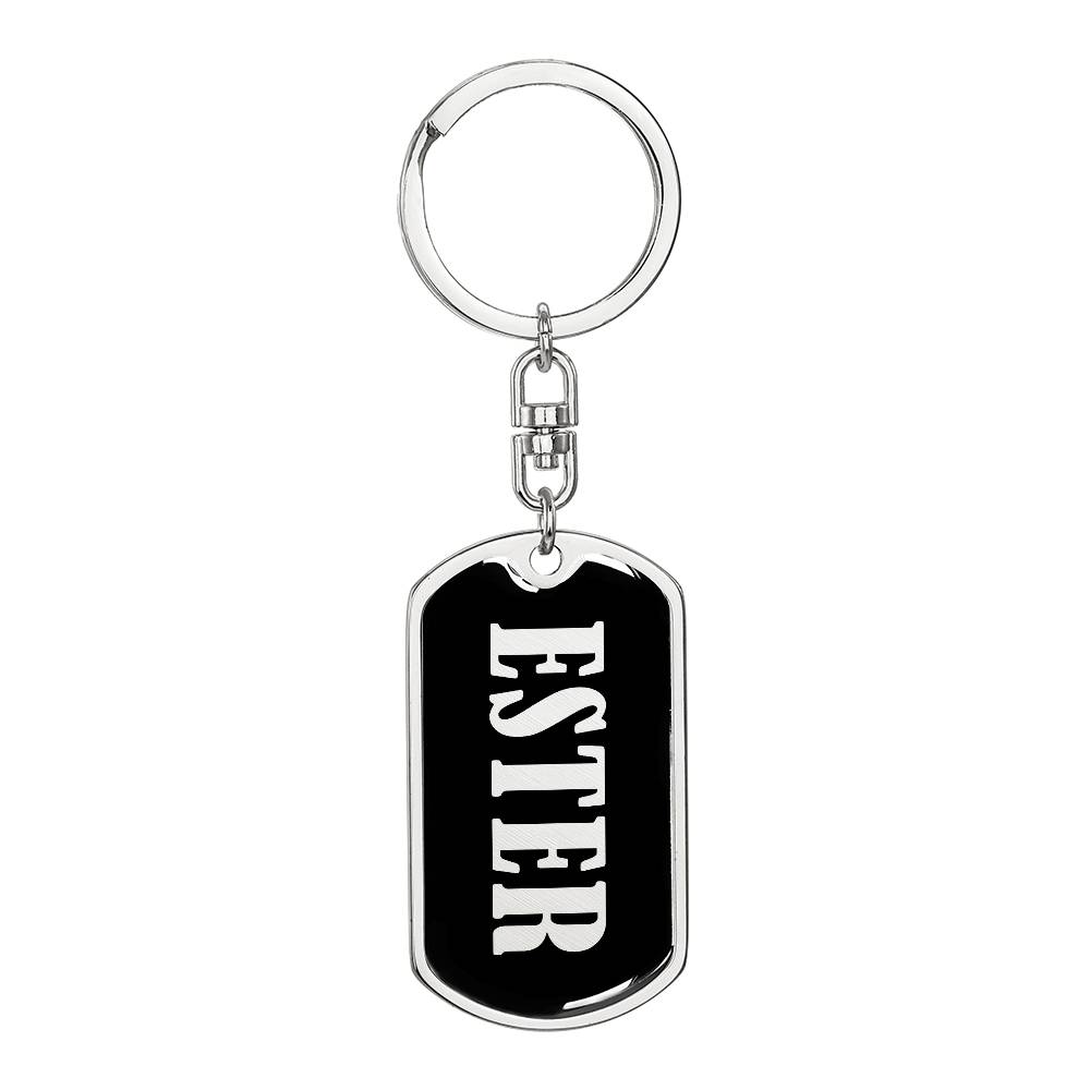 Ester v02 - Luxury Dog Tag Keychain