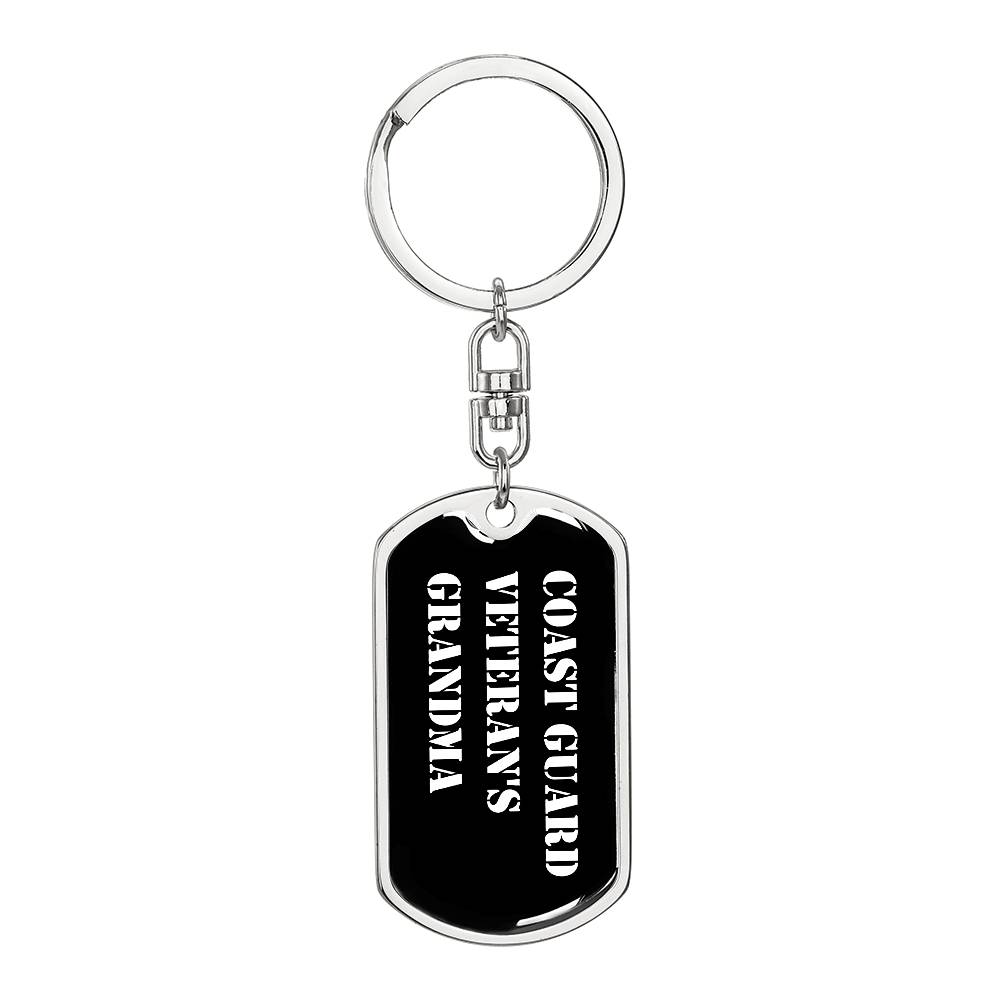 Coast Guard Veteran's Grandma v3 - Luxury Dog Tag Keychain