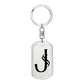 Initial J v001-11 - Luxury Dog Tag Keychain