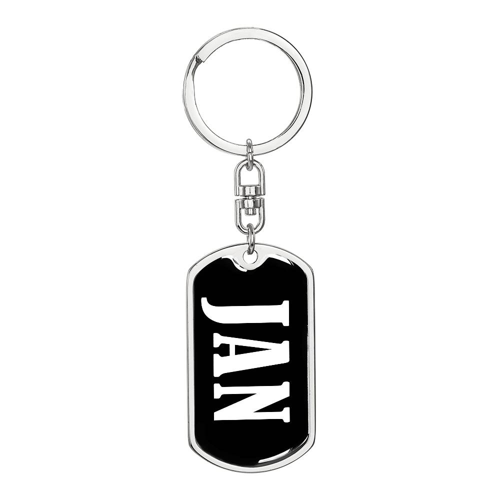 Jan v01w - Luxury Dog Tag Keychain