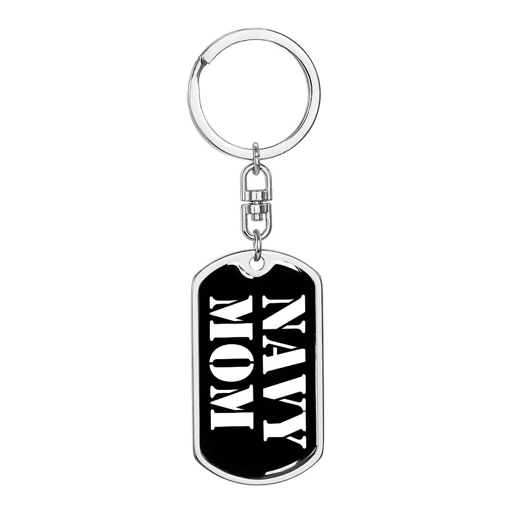 Navy Mom v3 - Luxury Dog Tag Keychain