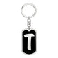 Initial T v2b - Luxury Dog Tag Keychain