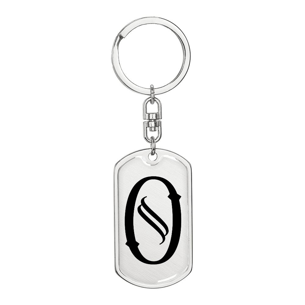 Initial O v001-11 - Luxury Dog Tag Keychain