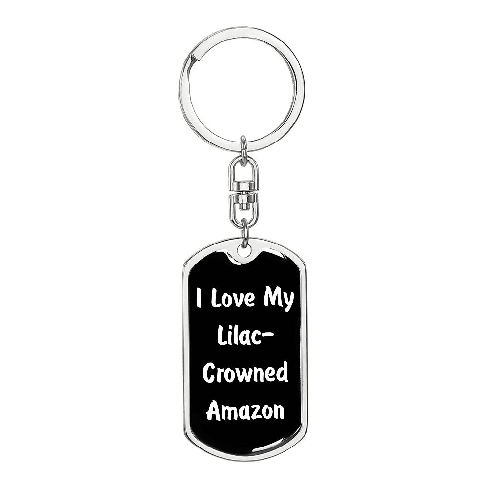Love My Lilac-Crowned Amazon v3 - Luxury Dog Tag Keychain