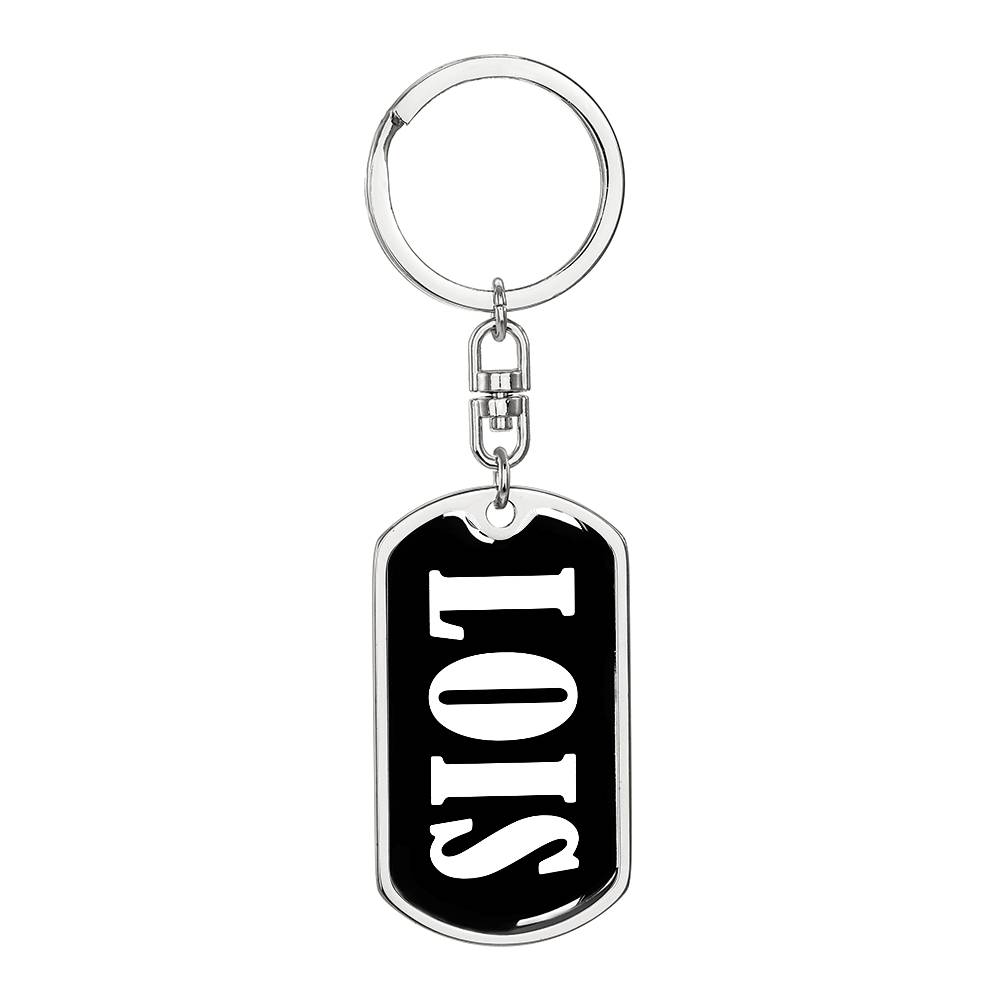 Lois v01w - Luxury Dog Tag Keychain