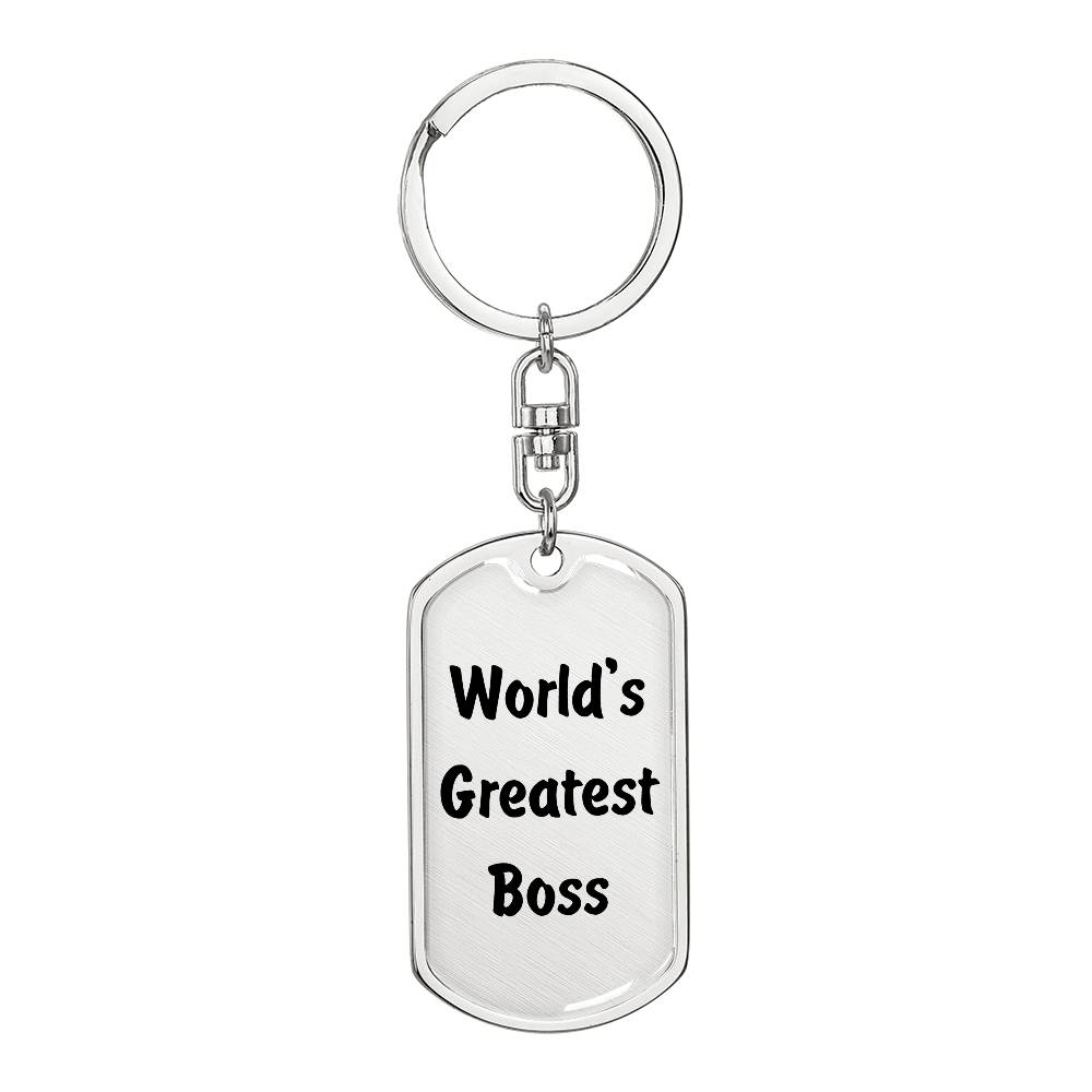 World's Greatest Boss - Luxury Dog Tag Keychain