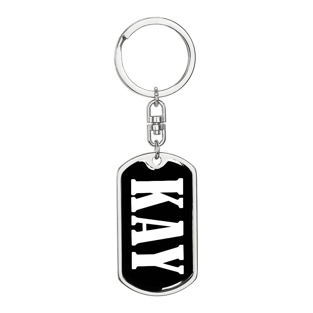 Kay v01w - Luxury Dog Tag Keychain