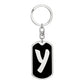 Initial Y v2b - Luxury Dog Tag Keychain