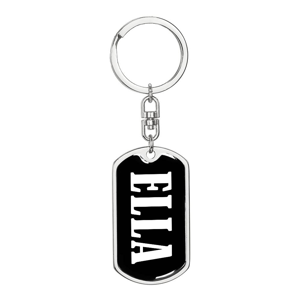 Ella v01w - Luxury Dog Tag Keychain
