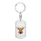 Funny Reindeer Face 12 - Luxury Dog Tag Keychain
