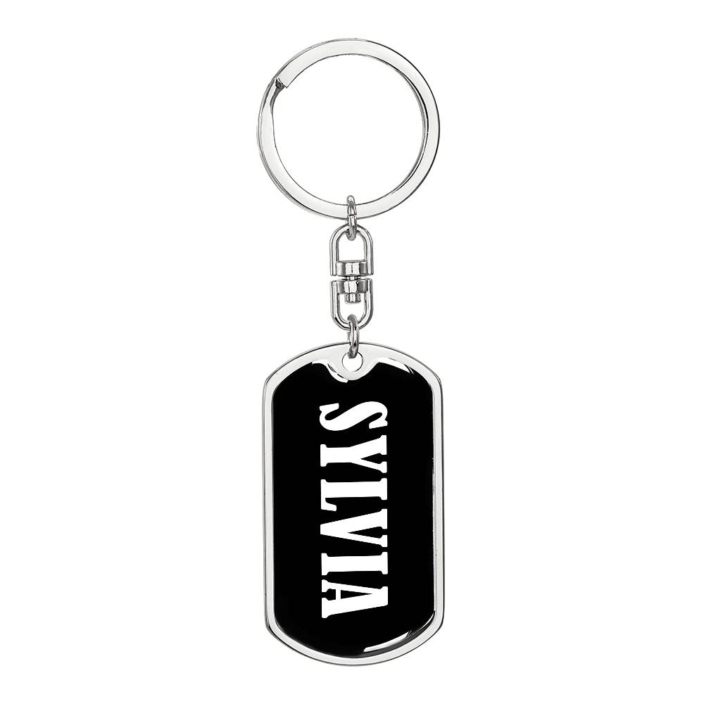Sylvia v01w - Luxury Dog Tag Keychain