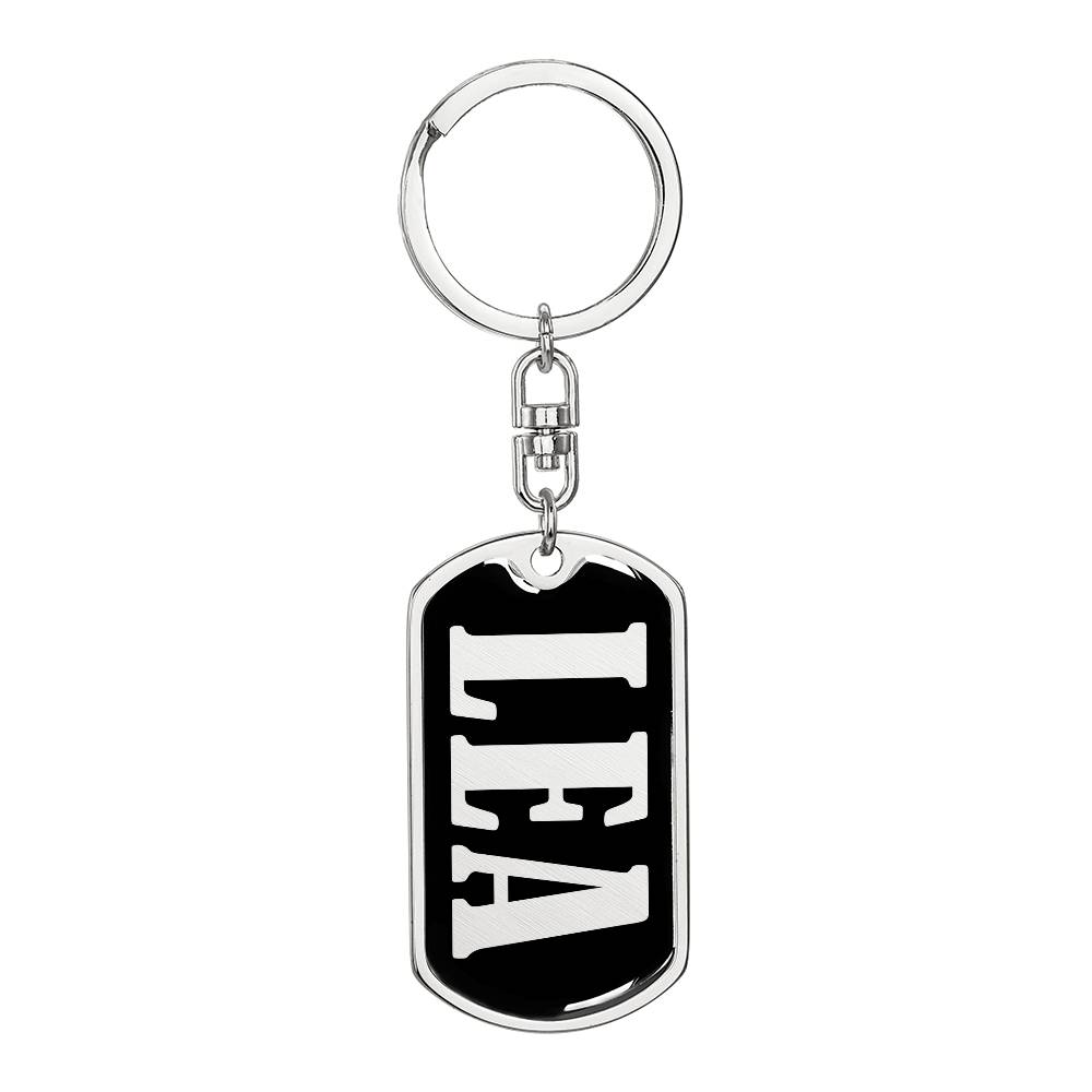 Lea v02 - Luxury Dog Tag Keychain