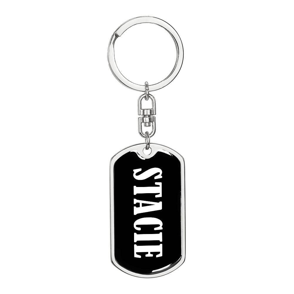 Stacie v03 - Luxury Dog Tag Keychain
