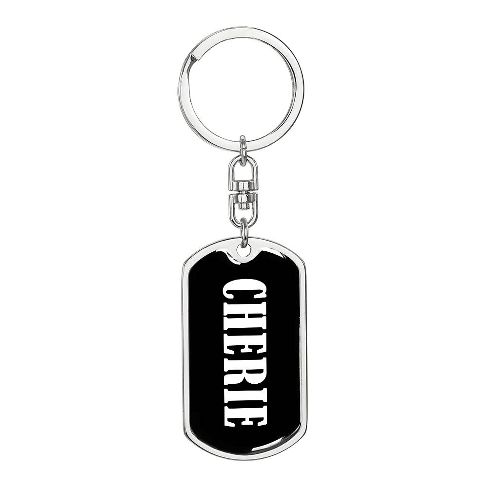Cherie v03 - Luxury Dog Tag Keychain