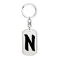 Initial N v1b - Luxury Dog Tag Keychain