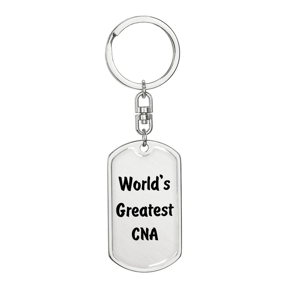 World's Greatest CNA - Luxury Dog Tag Keychain