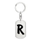 Initial R v1b - Luxury Dog Tag Keychain