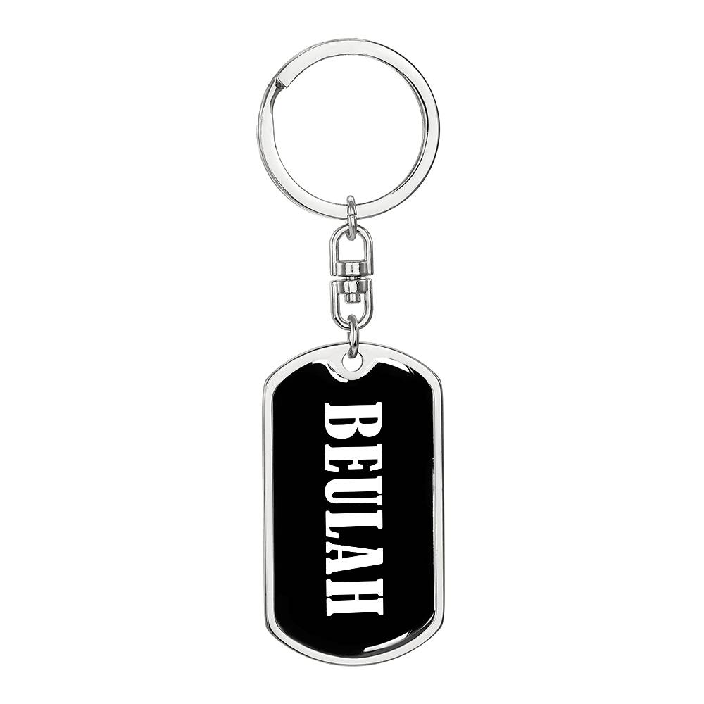 Beulah v01w - Luxury Dog Tag Keychain