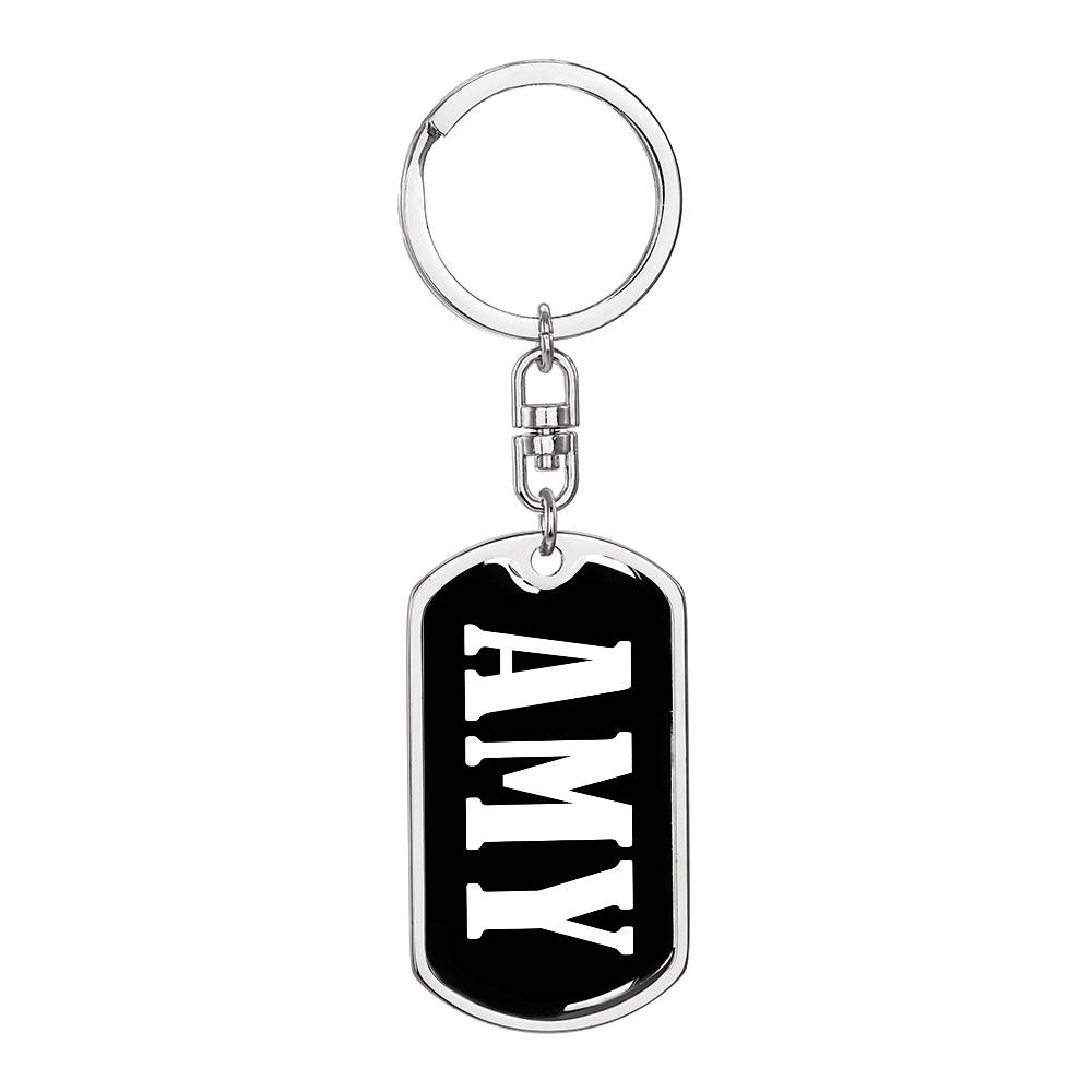 Amy v01w - Luxury Dog Tag Keychain