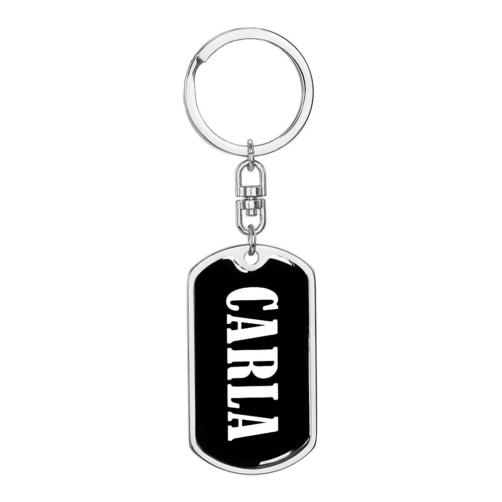 Carla v01w - Luxury Dog Tag Keychain