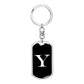 Initial Y v3a - Luxury Dog Tag Keychain
