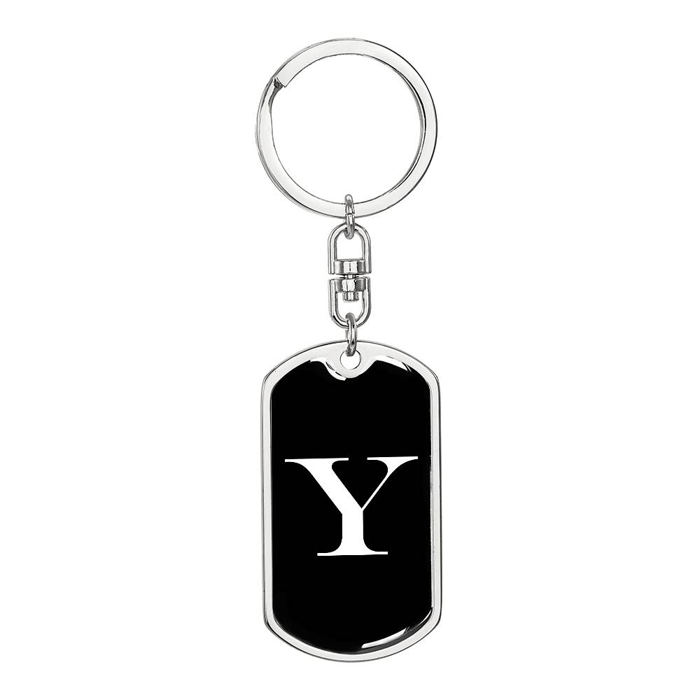 Initial Y v3a - Luxury Dog Tag Keychain