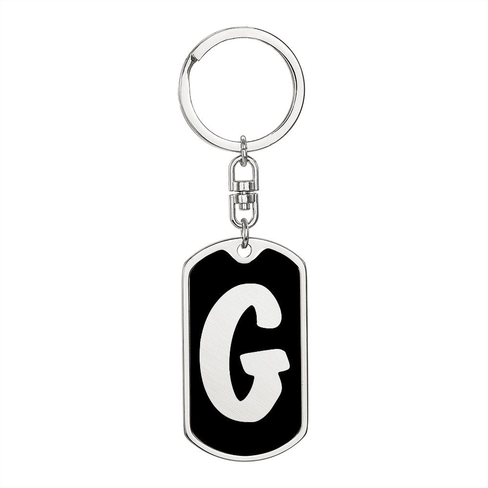 Initial G v2b - Luxury Dog Tag Keychain