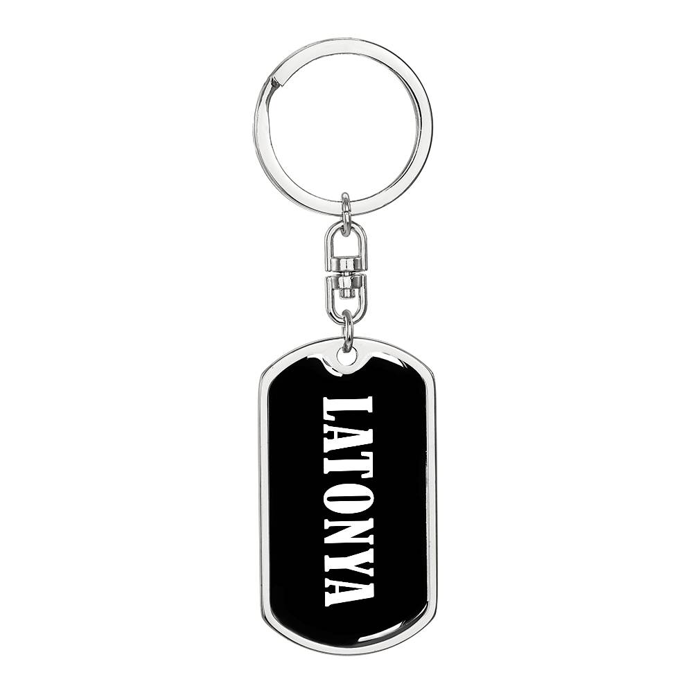 Latonya v03 - Luxury Dog Tag Keychain
