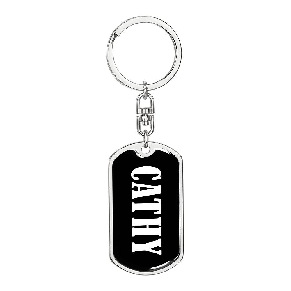 Cathy v01w - Luxury Dog Tag Keychain