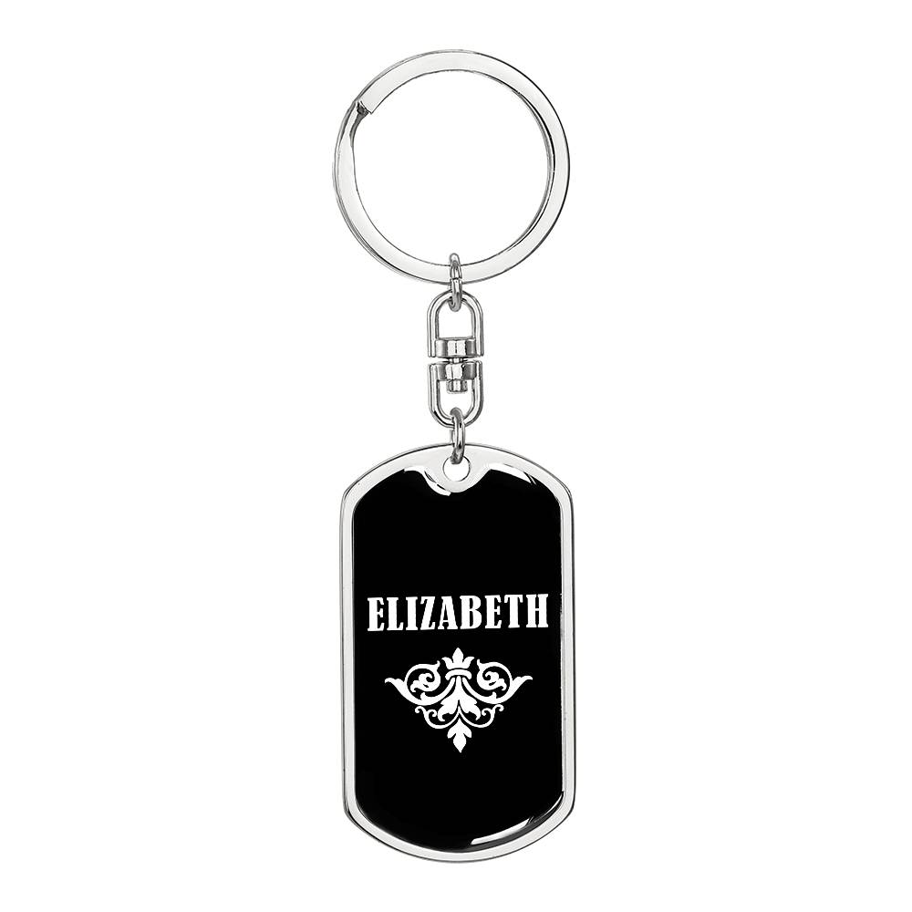 Elizabeth v03a - Luxury Dog Tag Keychain